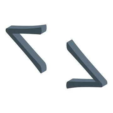 Isometric left and right angle bracket icon set イラスト素材