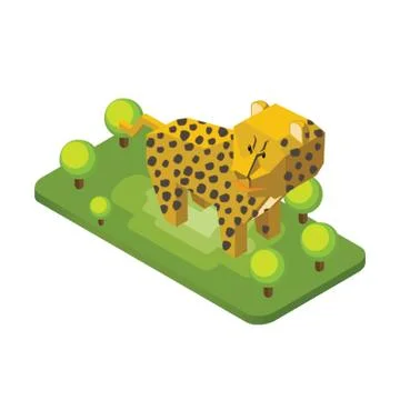 Isometric leopard Stock Illustration
