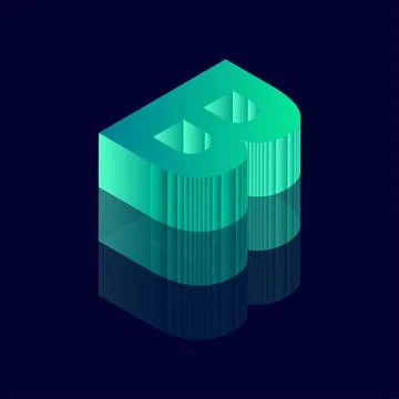 Isometric letter B. Vector illustration with 3D letter B Stock Illustration