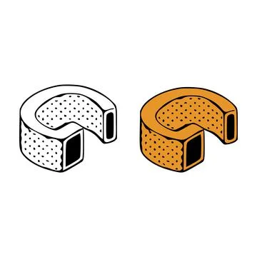 Isometric letter g doodle vector illustration on white background. Letters cl Stock Illustration