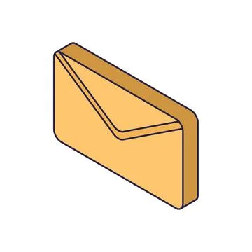 Isometric letter ison. Message 3d symbol. email sending concept Stock-Illustration