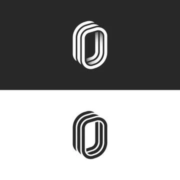 Isometric letter O initial or number zero monogram, creative 3d door logo, sm Stock Illustration