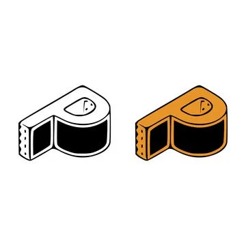 Isometric letter p doodle vector illustration on white background. Letters cl Stock Illustration