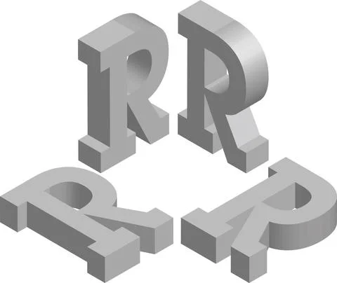 Isometric letter R. Template for creating logos, emblems, monograms Stock-Illustration