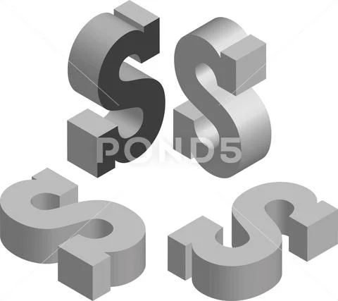 Isometric letter s. Template for creating logos, emblems, monograms ...