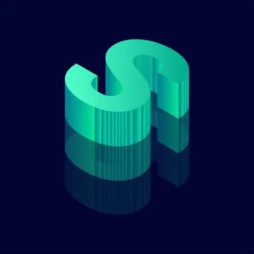 Isometric letter S. Vector illustration with 3D letter S Stock Illustration
