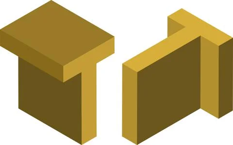 Isometric letter T. Template for creating logos, emblems, monograms Stock Illustration
