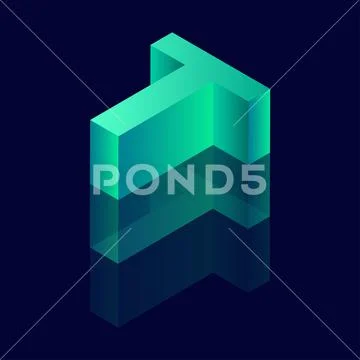 Isometric letter T. Vector illustration with 3D letter T ~ Clip Art ...