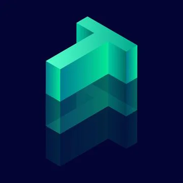 Isometric letter T. Vector illustration with 3D letter T Stock Illustration