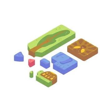 Isometric Letter T Words Flat Alphabet Stock Illustration