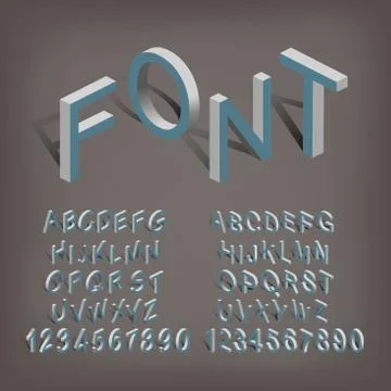 Isometric letters 3d Stock Illustration