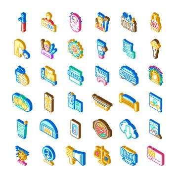 Isometric lifestyle technology e commerce objects infographic set イラスト素材