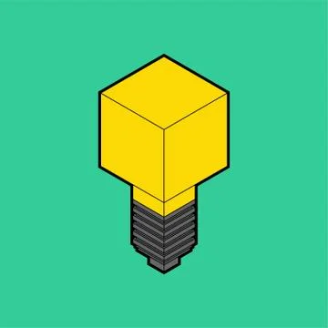 Isometric light bulb isolated. bulb lamps vector illustration Stock Illustration