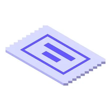 Isometric light purple ticket representing access and entertainment Stockillustratie