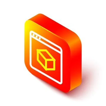 Isometric line 3D printer icon isolated on white background. 3d printing. Ora Stock Illustration