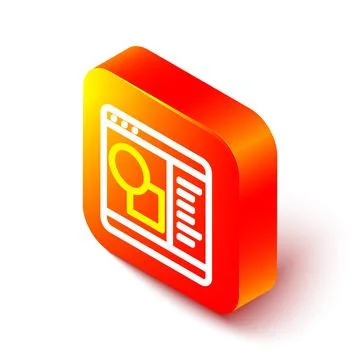 Isometric line 3D printer software icon isolated on white background. 3d Stock Illustration