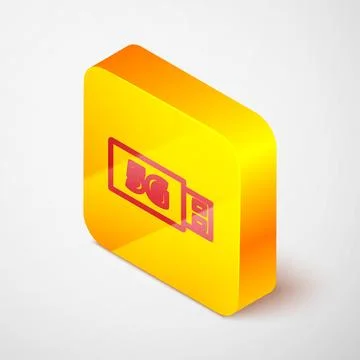 Isometric line 5G modem for fast mobile Internet icon isolated on grey backgr Illustrazione stock