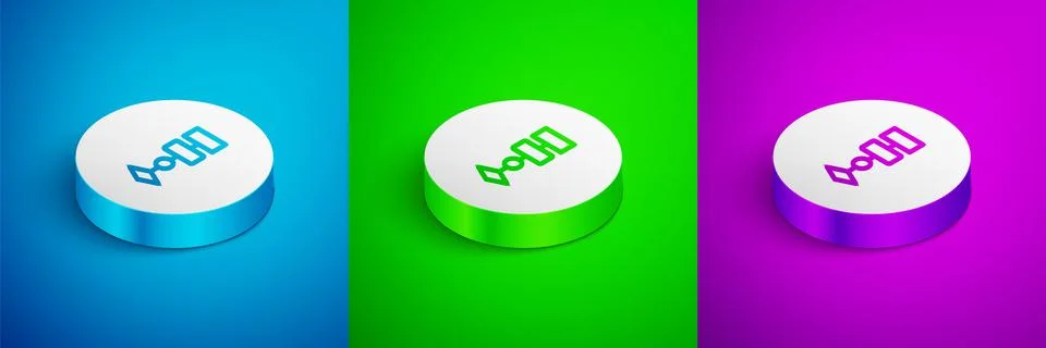 Isometric line Algorithm icon isolated on blue, green and purple background Stock Illustration