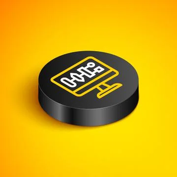 Isometric line Algorithm icon isolated on yellow background. Algorithm symbol Stock Illustration