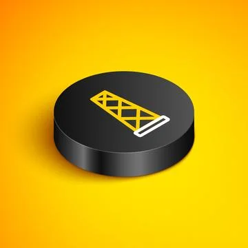 Isometric line Antenna icon isolated on yellow background. Radio antenna wi.. Stock Illustration