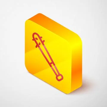 Isometric line Baseball bat with nails icon isolated on grey background. Violent Stock Illustration