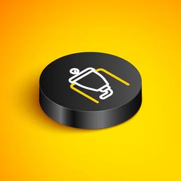 Isometric line Beer brewing process icon isolated on yellow background. Black Illustrazione stock