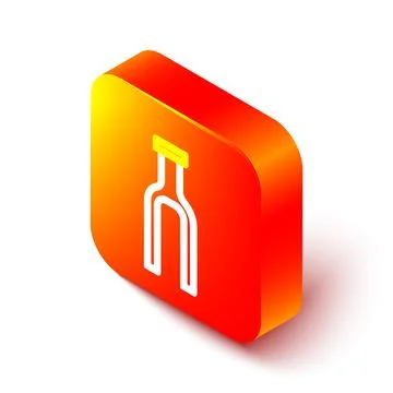 Isometric line Bicycle suspension fork icon isolated on white background. S.. Stock Illustration