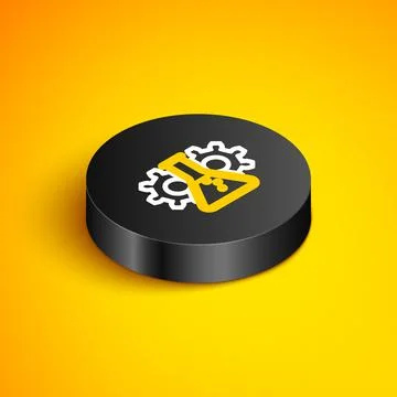 Isometric line Bioengineering icon isolated on yellow background. Element of Stock Illustration
