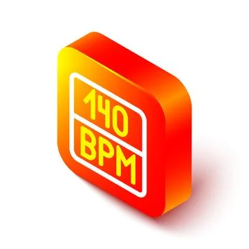 Isometric line Bitrate icon isolated on white background. Music speed. Sound Stock Illustration