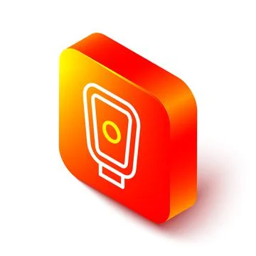 Isometric line Boxing training paws icon isolated on white background. Orange Stock Illustration