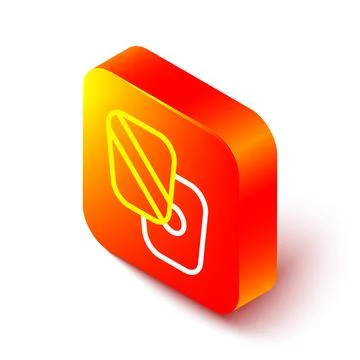 Isometric line Boxing training paws icon isolated on white background. Orange 스톡 일러스트