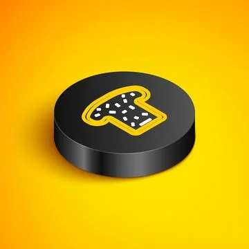 Isometric line Bread toast for sandwich piece of roasted crouton icon isolated Illustrazione stock