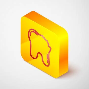 Isometric line Broken tooth icon isolated on grey background. Dental problem Stockillustratie