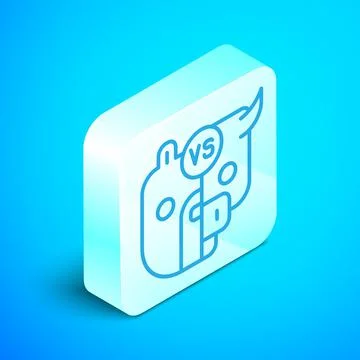 Isometric line Bull and bear symbols of stock market trends icon isolated on Stock Illustration
