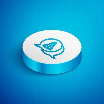 Isometric line Business startup project concept icon isolated on blue backgro Stock Illustration