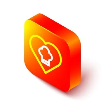 Isometric line Chef hat icon isolated on white background. Cooking symbol. Cooks Stock Illustration