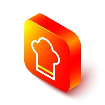 Isometric line Chef hat icon isolated on white background. Cooking symbol. Cooks Stock Illustration