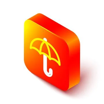 Isometric line Classic elegant opened umbrella icon isolated on white background Stock Illustration