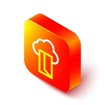 Isometric line Cloud database icon isolated on white background. Cloud computing Stock Illustration