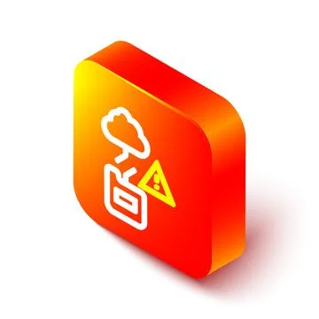 Isometric line Cloud technology data transfer and storage icon isolated on white Stock Illustration