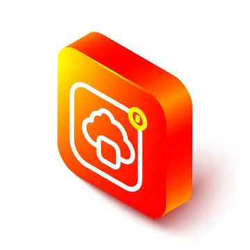 Isometric line Cloud technology data transfer and storage icon isolated on white Stock Illustration