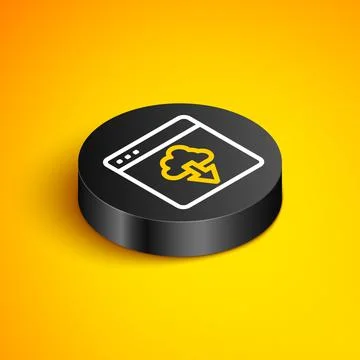 Isometric line Cloud technology data transfer and storage icon isolated on Stock Illustration