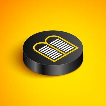 Isometric line The commandments icon isolated on yellow background. Gods law Stock Illustration