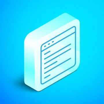 Isometric line Computer api interface icon isolated on blue background Stockillustratie