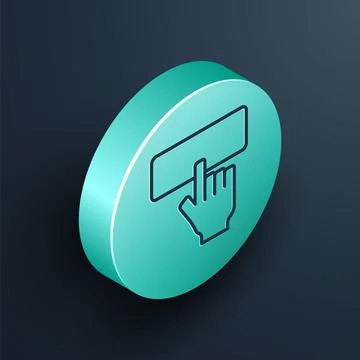 Isometric line Computer keyboard icon isolated on black background. PC component Stock-Illustration