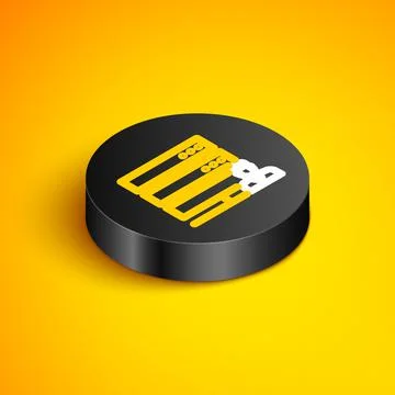 Isometric line Customer care server icon isolated on yellow background. Tech Stock Illustration