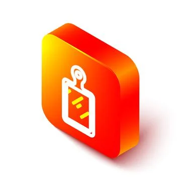 Isometric line Cutting board icon isolated on white background. Chopping Board Stock Illustration