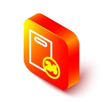 Isometric line Delivery with cardboard boxes icon isolated on white background Stock Illustration
