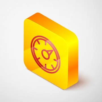 Isometric line Digital speed meter concept with 5G icon isolated on grey back Stock Illustration