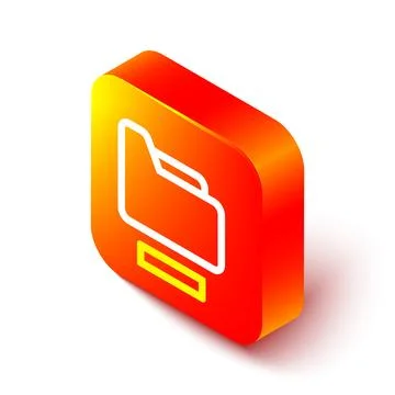 Isometric line Document folder icon isolated on white background. Accountin.. Stockillustratie
